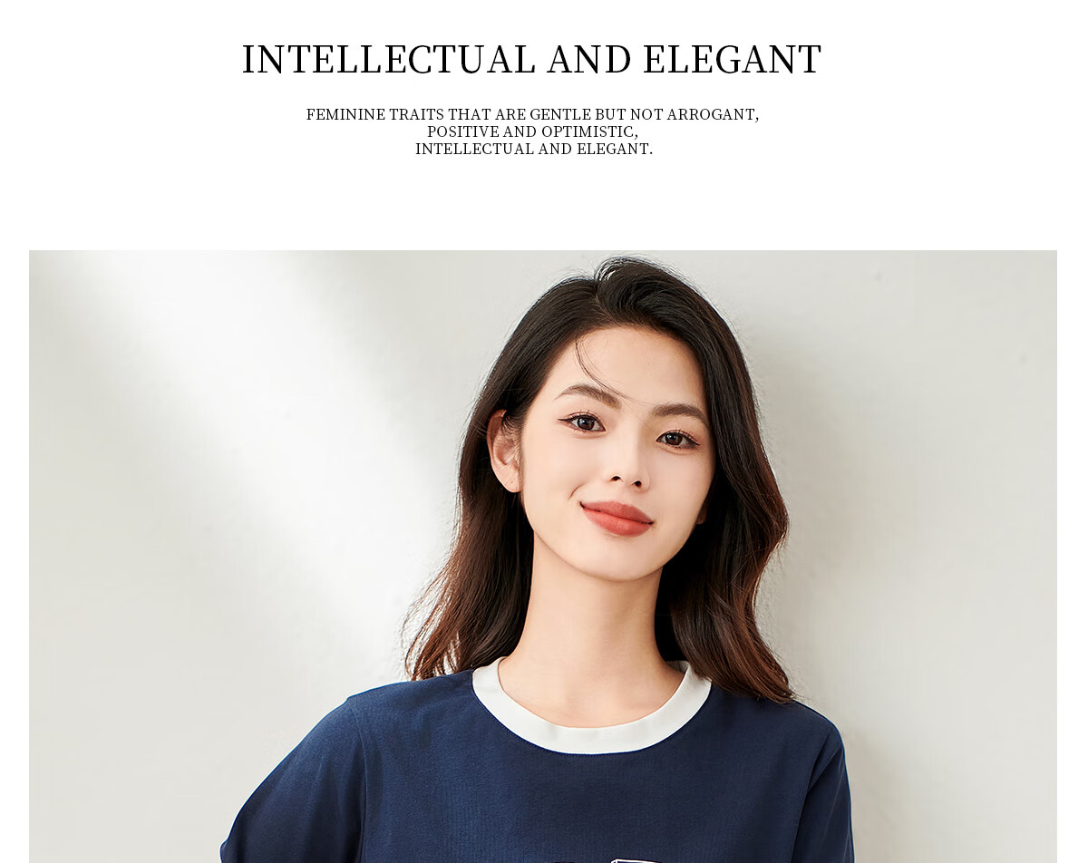 Chushen Spring And Autumn Long-Sleeve T-Shirt for Women, Round Neck with Letter Print, Versatile Color-Block Layering, Commuter Base Shirt Top S143T2024 17