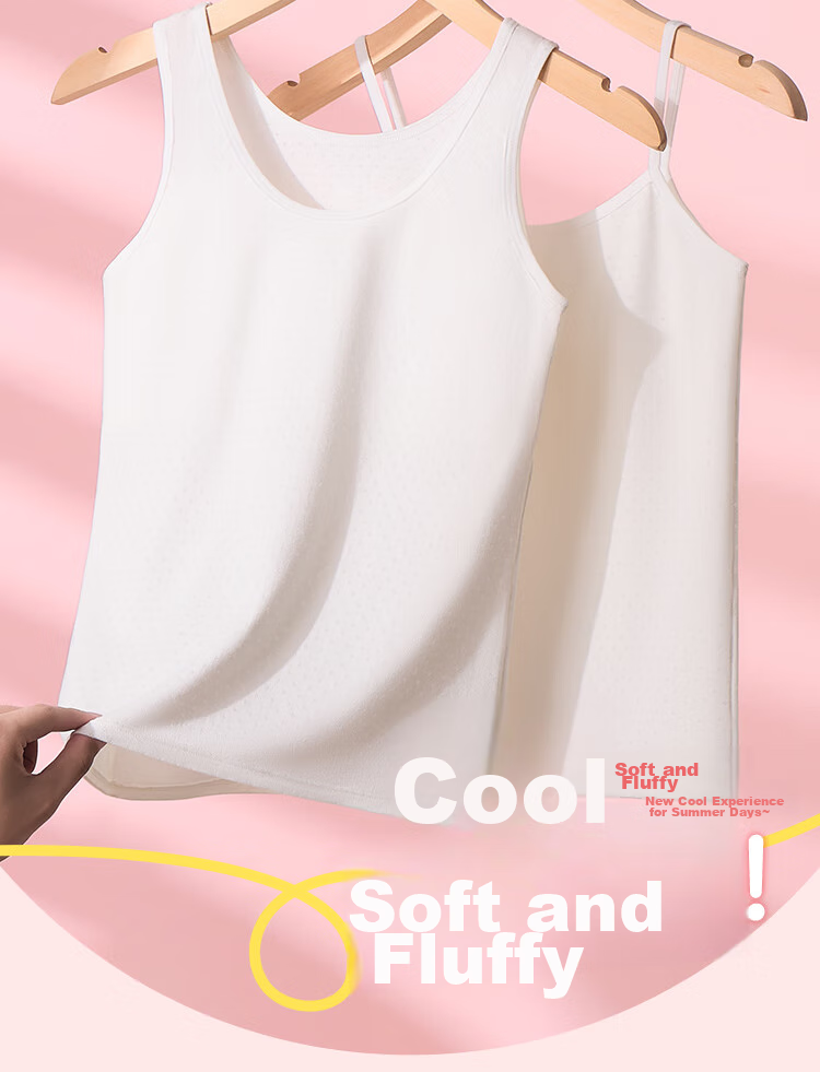MiiOW Children's Tank Top, Girls Summer Thin Mesh Breathable Camisole, Kids Undershirt Vest, White, Size L 2