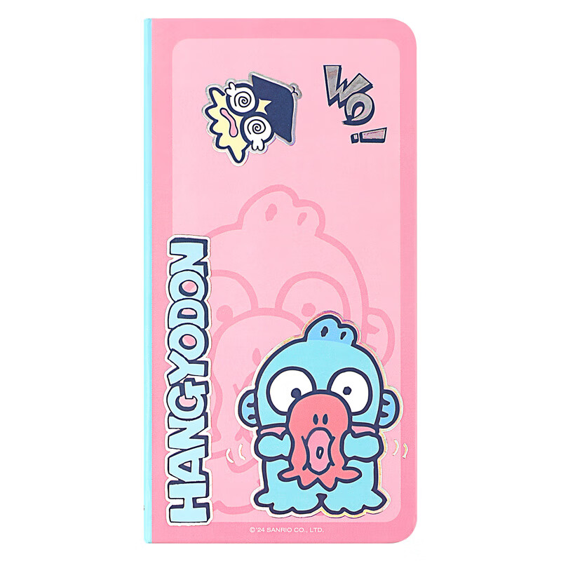 GuangBo X Sanrio Series Weekly Sticker Journal Pocket Notebook Grid Inner Pages Student Planner Clowns Fish Pink WO 80*156mm/72 Sheets KT81391