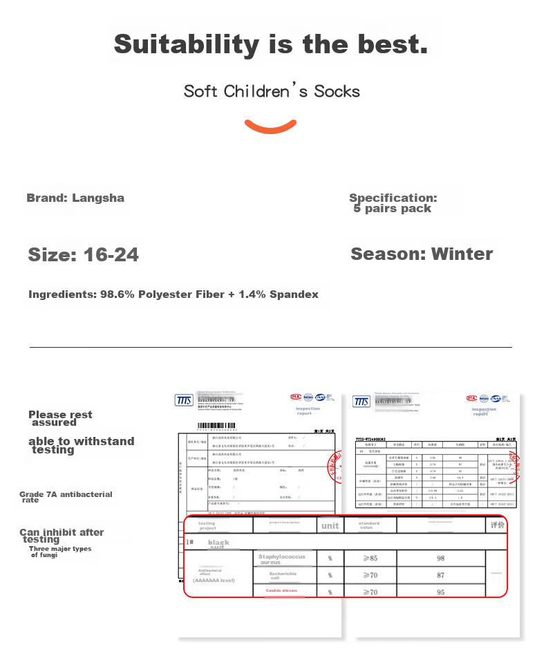 LangSha Children's Socks, Girls' Fleece-Lined Thick Mid-Calf Cotton Socks, Comfortable for Older Girls, Autumn And Winter Baby Warm Terry Socks 8