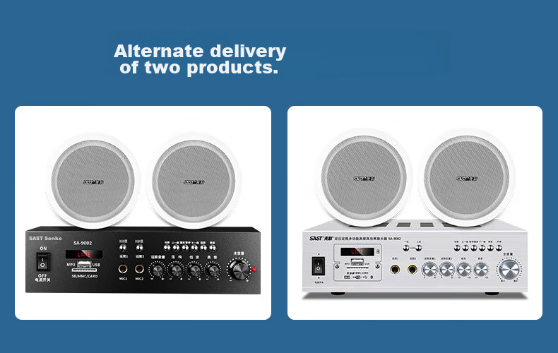 SAST 5-Inch Ceiling Speaker Set with Bluetooth Constant Voltage Amplifier, Recessed Ceiling Speakers for Commercial Shops, Meetings, Public Addressing, Background Music, Home Living Room Speaker Combinatio 16