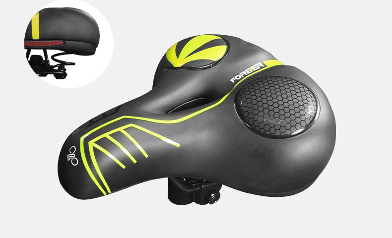 FOREVER Bicycle Mountain Bike Soft Seat Cushion Universal Comfortable Silicone Saddle, Black And Blue Silicone Seat Pad 11