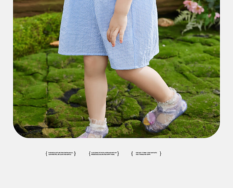 ASK JUNIOR Girls' Sleeveless Dress Summer Thin Petal Collar Plaid Casual Dress Blue Size 90 19