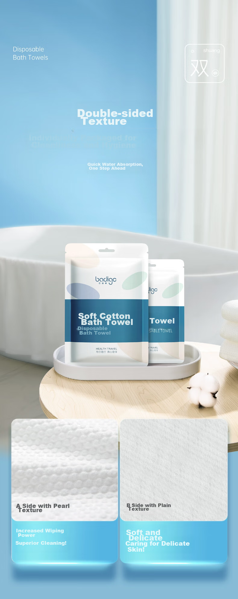 BADIGAO Compressed Bath Towel, Disposable Towel, Face Towel, Portable, Thickened And Enlarged, Essential for Hotels, Travel, And Business Trips 5