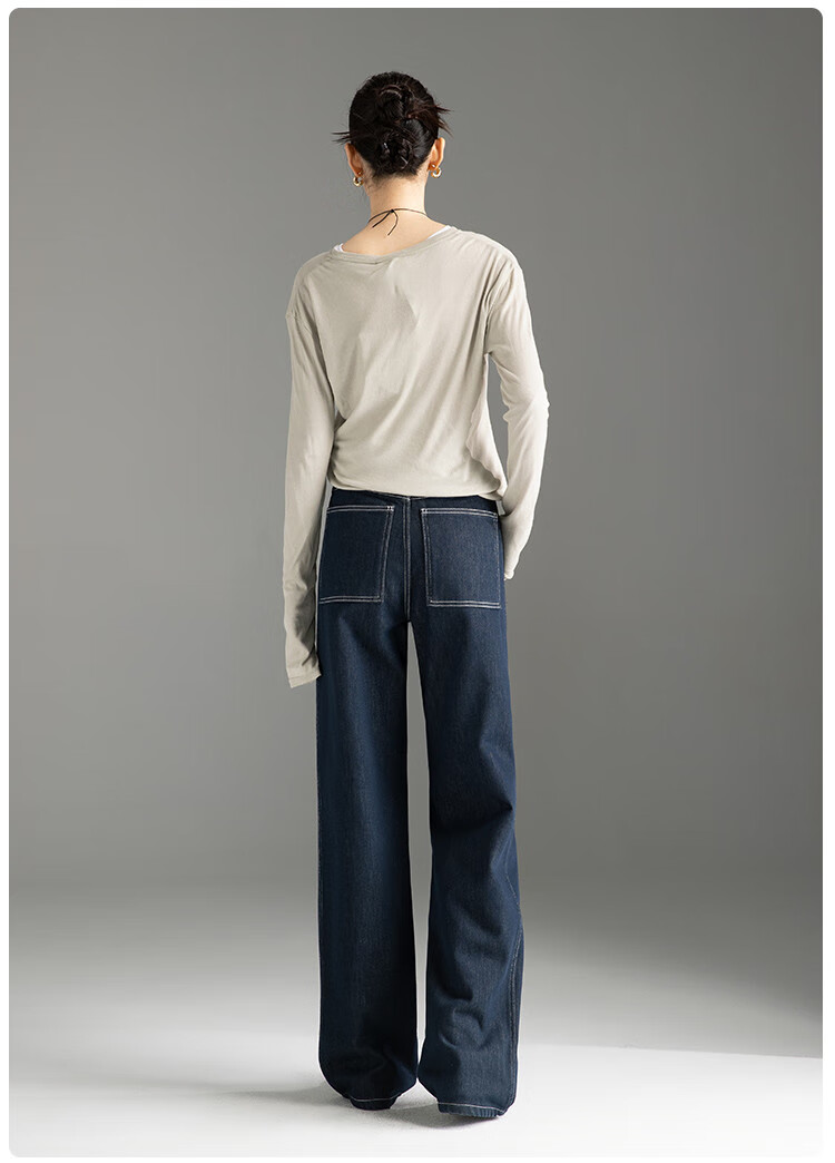 Dme Winter Anti-Fading Warm Fleece Straight-Leg Jeans, Warm Slim Fit Wide-Leg Pants for Wome 8
