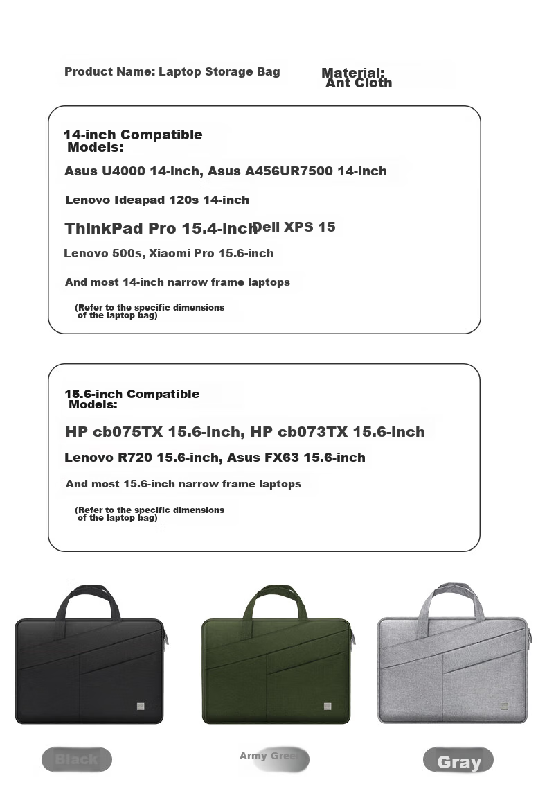 Biyoumei Laptop Bag, Handheld Slim Style, 14-Inch Notebook Briefcase, Suitable for Apple, Huawei, Xiaomi, Lenovo 12