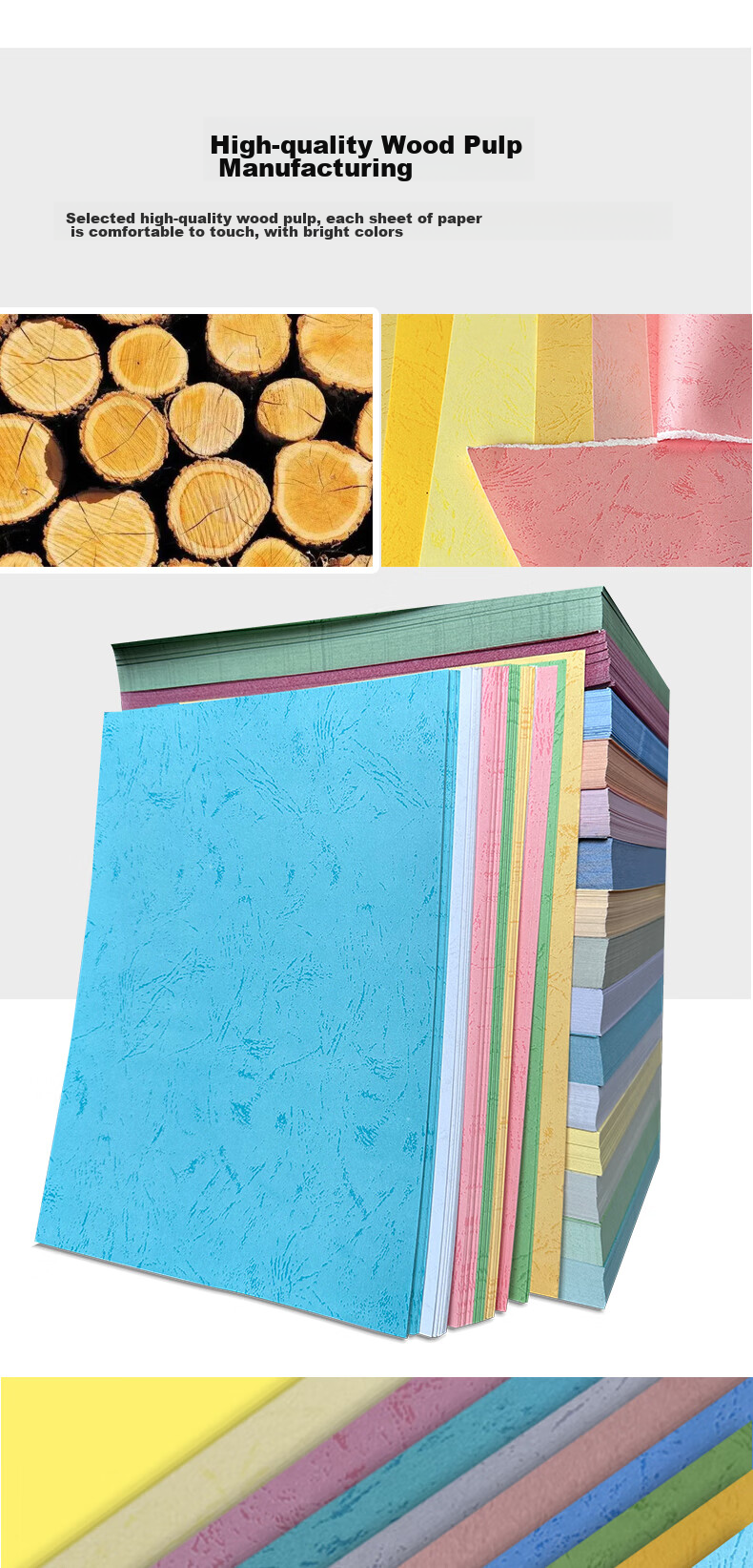 DOCON 180g A3++ Flat Leather Texture Paper, Sky Blue, 100 Sheets Cover Paper, for Glue Binding Machine And Stapler, Imitation Leather Texture Paper for Tender Documents, Cover Paper, Cloud Paper 8