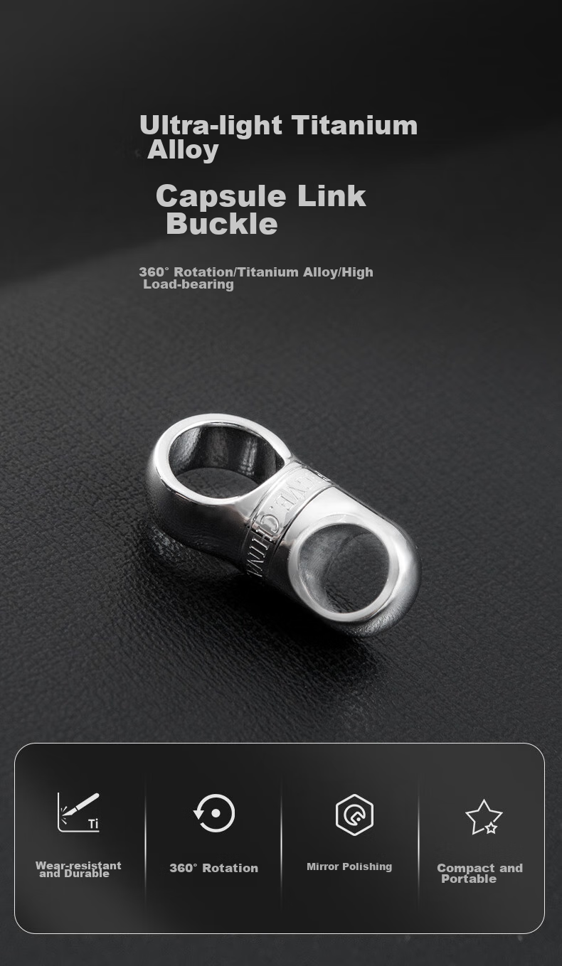 YORA Titanium Alloy Universal Joint Car Keychain Connector, Car Key Chain, Key Ring, 360-Degree Rotating Connector 1