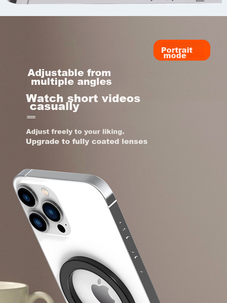 ESCASE Phone Ring Holder Stand Magnetic for Apple 14 Pro Huawei Mate 60 Pro Phones IPad Desktop Stand MagSafe Metal Alloy Rotatable White DMF02 5