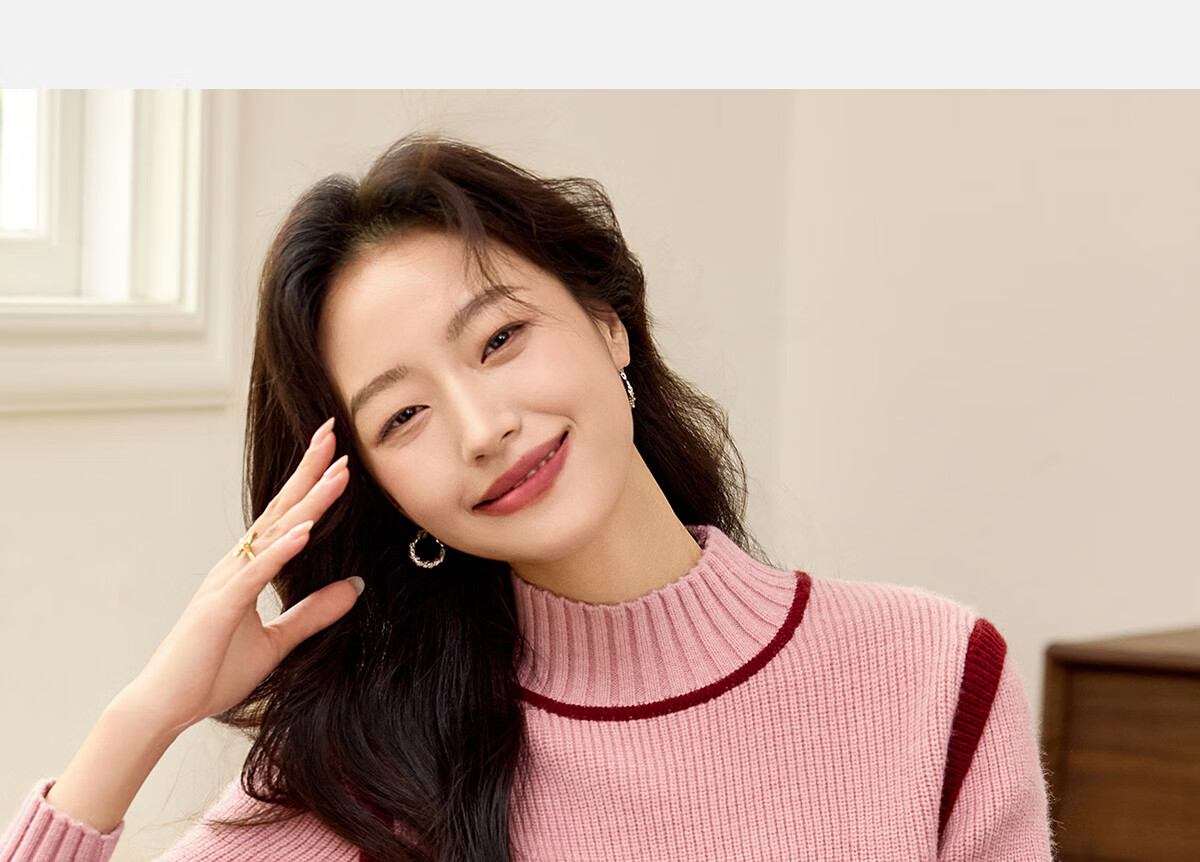 PinCai Women's Knitted Sweater Soft Pink Thick Pullover Half Turtleneck Knit Top P144Z9004 5
