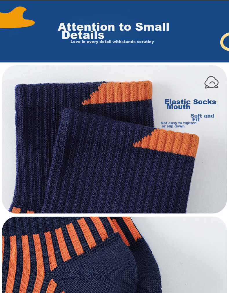 LangSha Children's Socks for Boys, All-Season Cotton Socks, Baby Mid-Calf Socks, Comfortable Breathable Socks for Older Children And Students, Sports Socks, 5 Pairs Per Pack 10