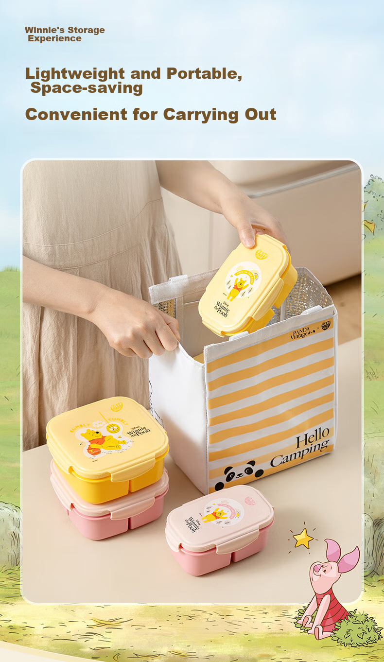 Easy Your Home Elementary School Fruit Cooler Box Autumn Picnic Box with 3 Compartments Lunch Box Children's School Supplies Essential for Back-To And Kindergarte 16