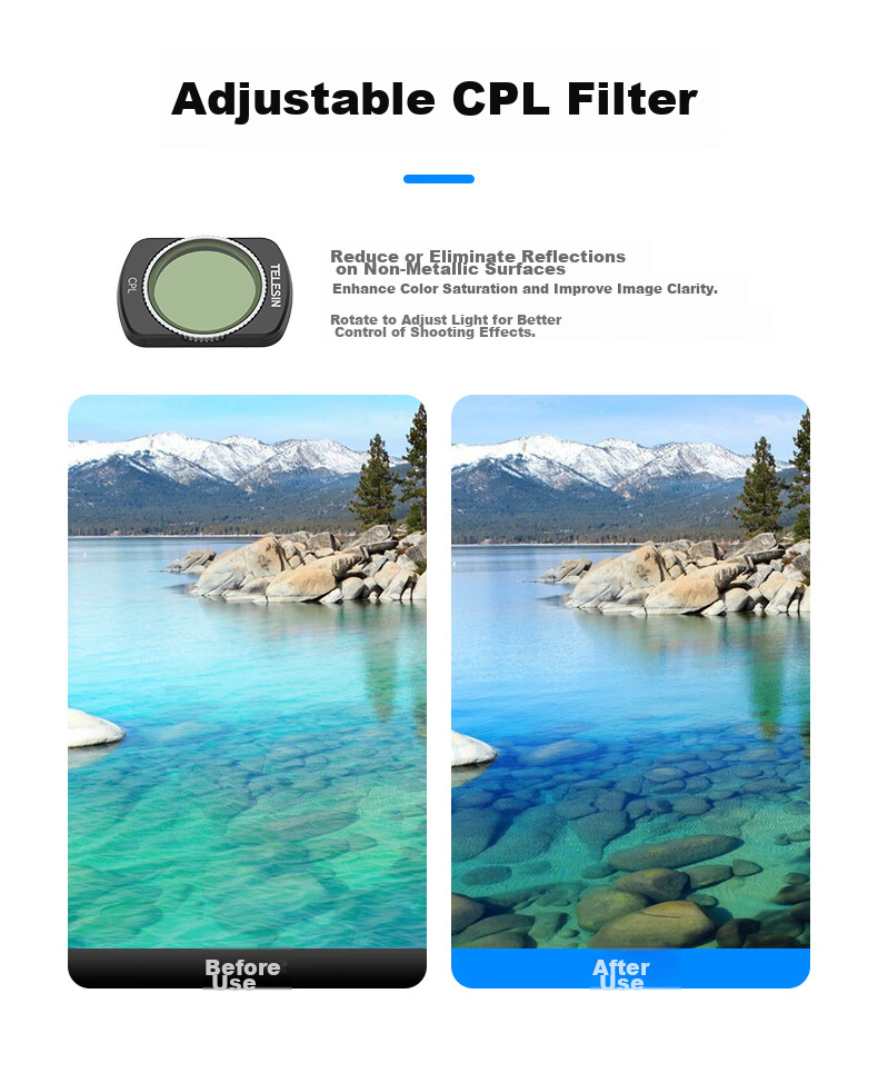 TELESIN Compatible with DJI Pocket 4/3, CPL ND16/64/256 Filter Set, Neutral Density Filters 4