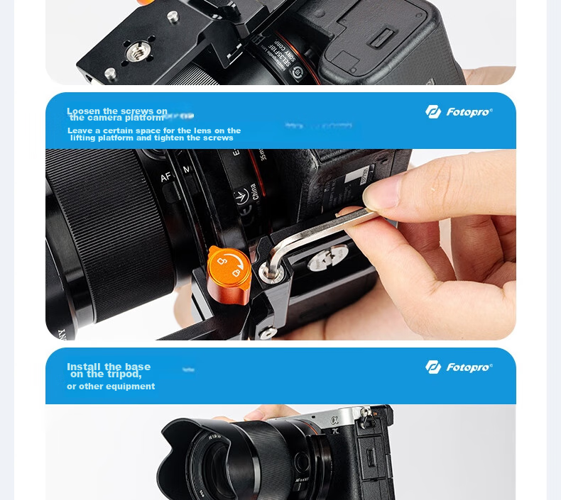 Fotopro X-R95 Universal Swivel Hot Shoe 3/8 to 1/4 Adapter for Digital Camera Horizontal And Vertical Shooting Quick Switch Lens Ring 30