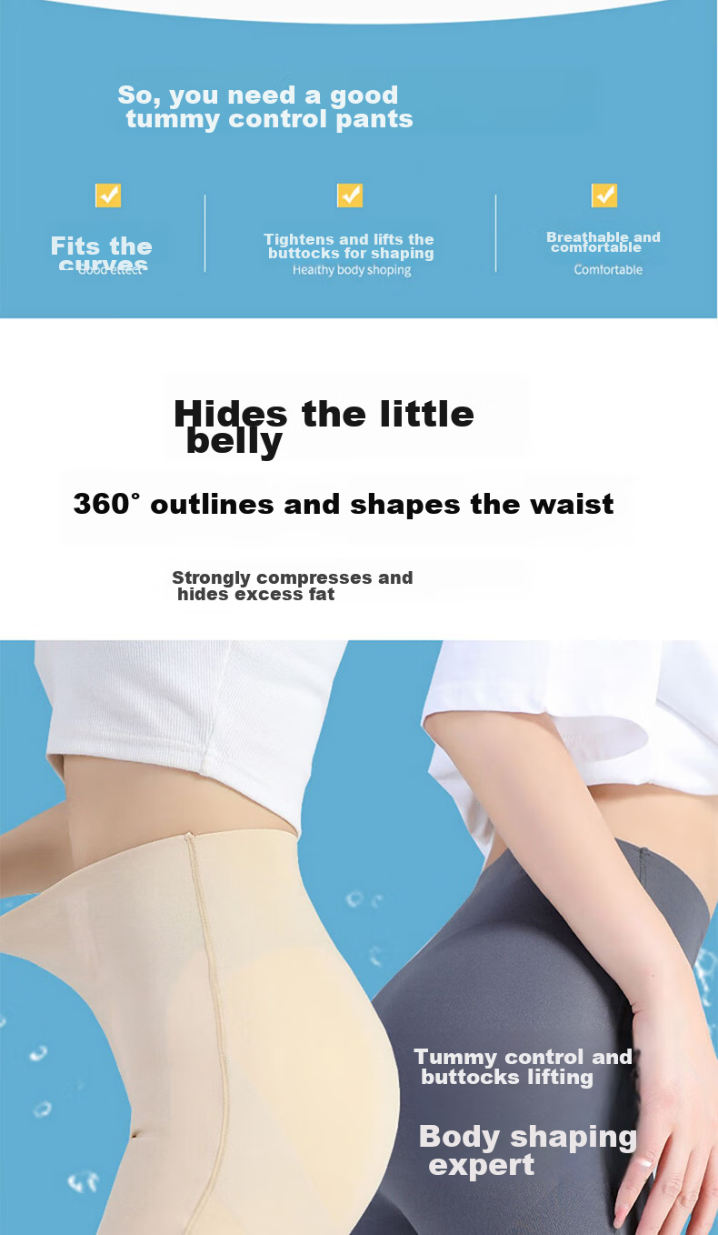 LangSha High-Waisted Tummy Control And Butt-Lifting Shorts for Women, Thin Seamless Shark-Shaped Floating Safety Shorts, Knee-Length Undershorts 5
