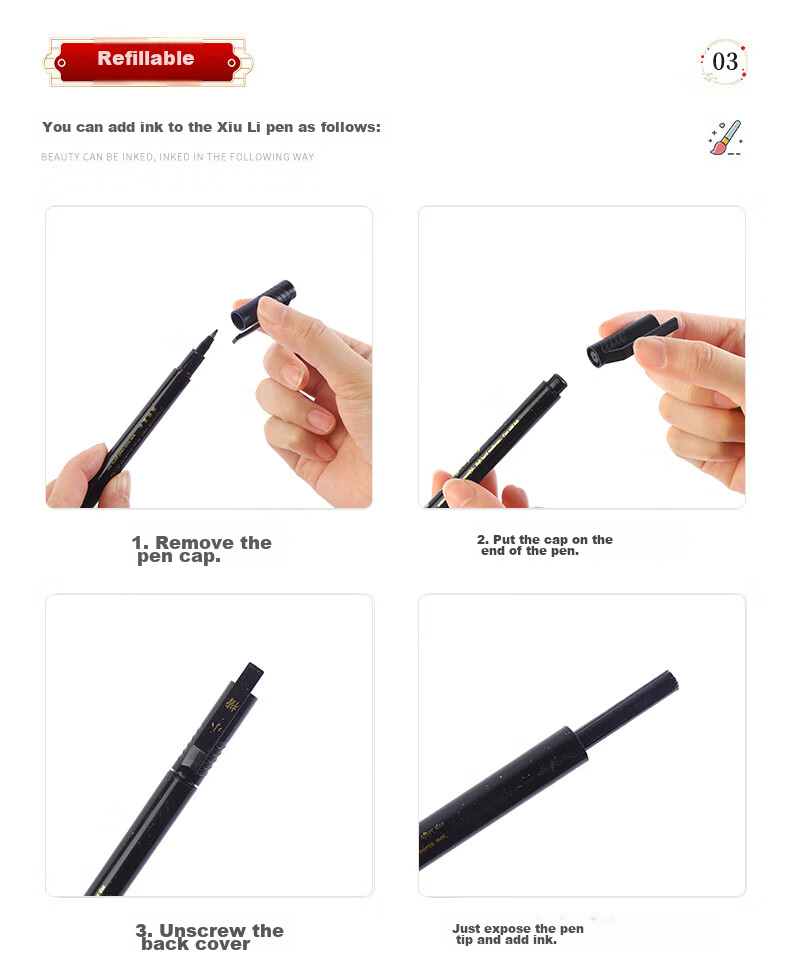 Touch Fish Calligraphy Practice Set with Soft Brush Pen, Signature Pen for Small, Medium And Large Regular Script, Hard Pen Style, Fountain Pen-Like Brush Pen for Beginners, Elementary School Students, Soft Tip, 4-Piece Set 9