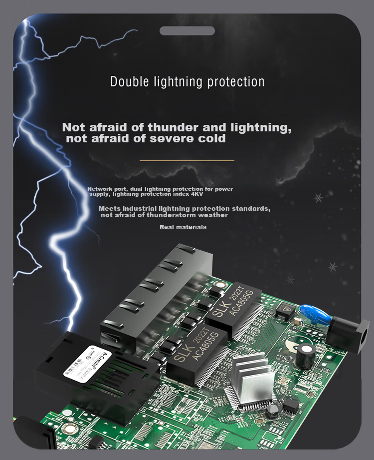 Shengwei FC-211AB Fiber Optic Transceiver, Single-Mode Single-Fiber Optical-Electrical Converter, Network Monitoring SC Interface Gigabit 25KM One Pair 8