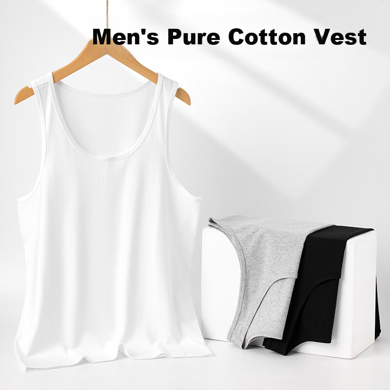 Мужская майка Jing Shu Cotton, антибактериальная, из чистого хлопка, 3XL, белая