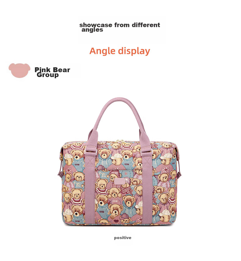 Xiaoxiongyilian Travel Bag, Original Niche Design, Shoulder Crossbody Handheld Large Capacity, Casual Canvas Fashion Trolley Functional Bag for Wome 18