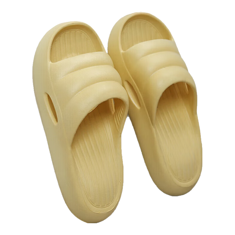 Huamei Jianbu Couples Soft Sole Cool Slippers Thick Sole Indoor Outdoor Non-Slip Soft Elastic Bottom HM2020 Yellow Size 40-41