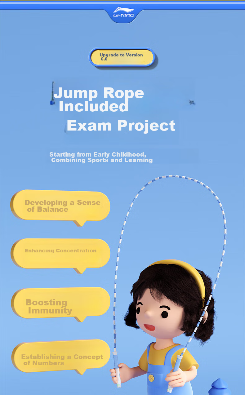 Li-Ning Jump Rope for Adults And Children, Speed Jumping, Primary And Secondary School Exam Training, Professional Competition, Weight Loss, Fitness Equipment, Jump Rope 2