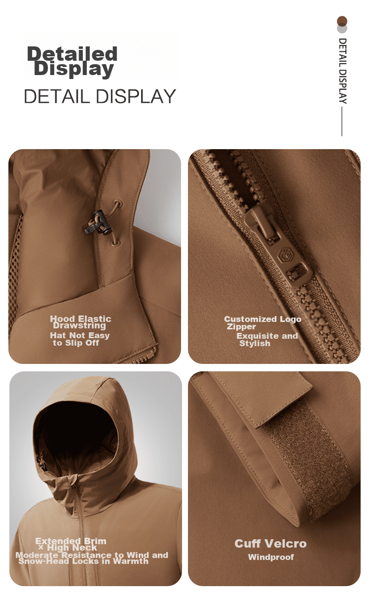 JD Original [Zhi Nuan Yi] Men's Jacket, Thickened Winter Water-Repellent Casual Clothing Padded Coat, Khaki Color, Size M 9