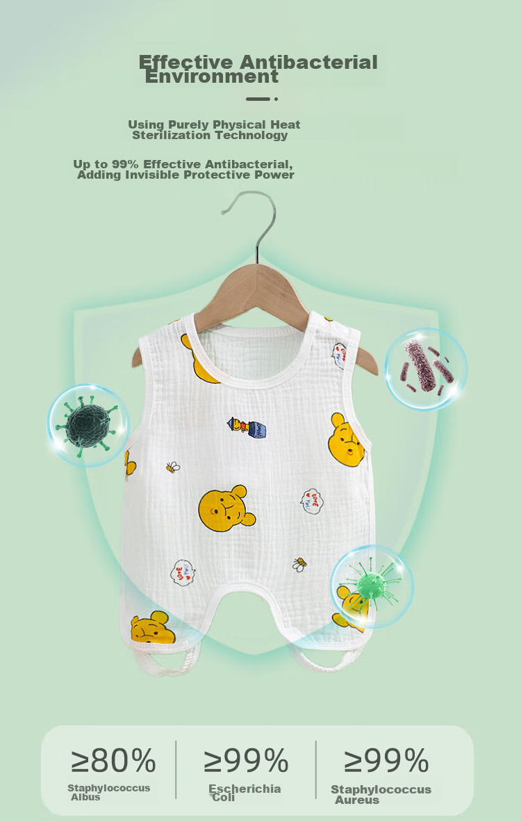9I9 Baby Belly Cover, Pure Cotton Gauze, Thin Summer Protection for Stomach, Newborn Half-Back Shirt, Baby Belly Wrap with Legs, Sleeping Bag, 2 Pieces A300 9