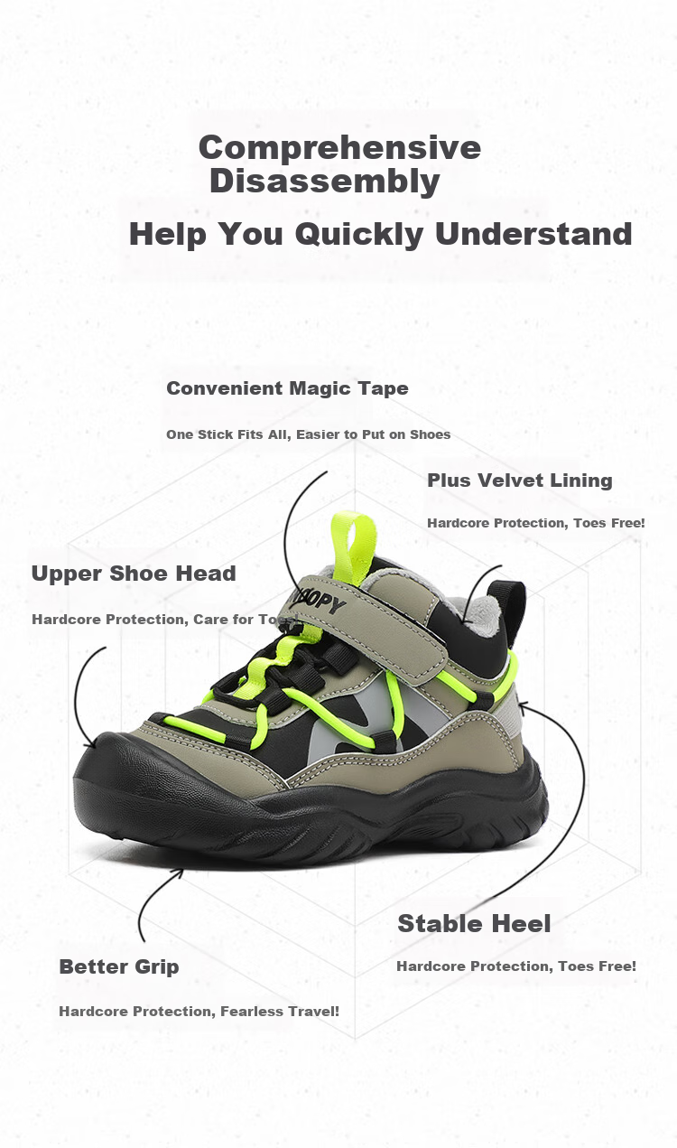 SNOOPY Children's Sports Shoes, Lightweight And Comfortable, for Boys And Girls, Outdoor Wear-Resistant Casual Shoes, 3868 Black And Pink, Size 30 16