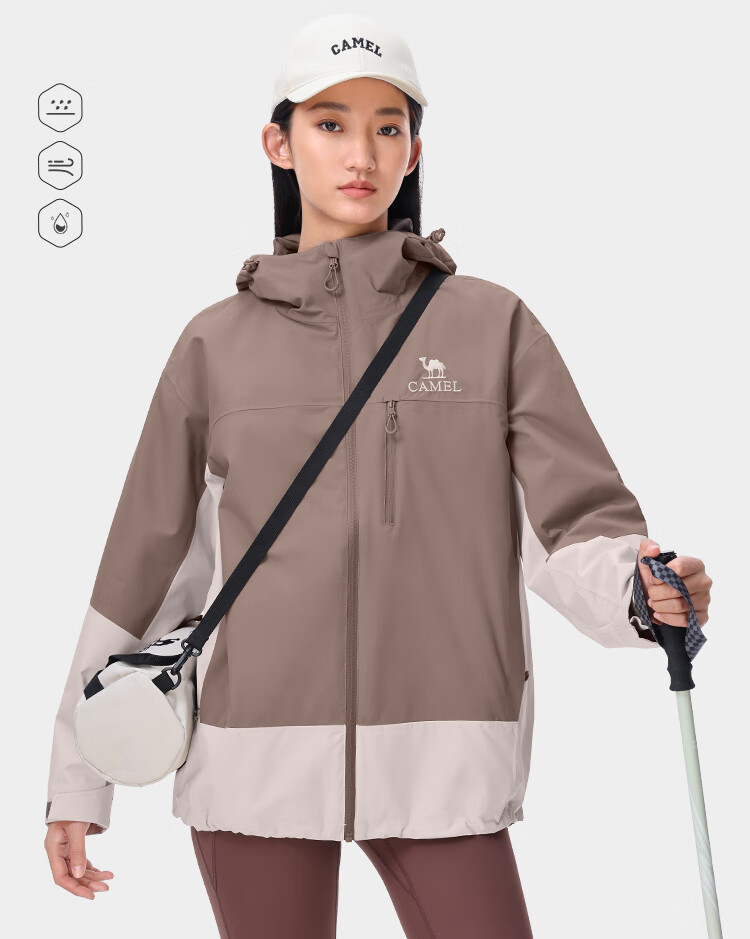 CAMEL [Yano] Triple-Protection Hardshell Jacket for Men And Women, Color-Block Outdoor Windproof Waterproof Mountaineering Coat 8672 2