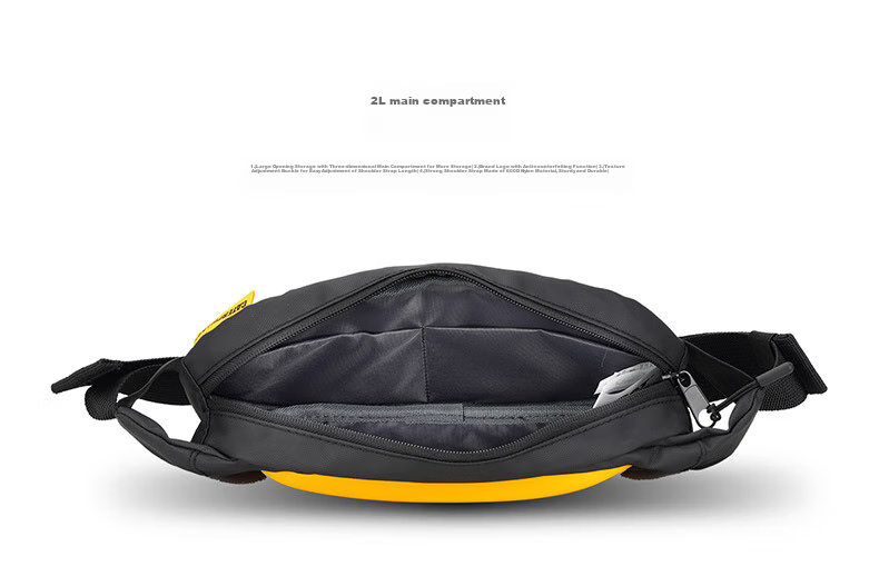 CAT Waist Bag, Chest Bag, Trendy Shoulder Crossbody Phone Bag, Hard Shell 3D Bag for Students, Birthday Gift for Men And Women, Black And Yellow, 84267 6