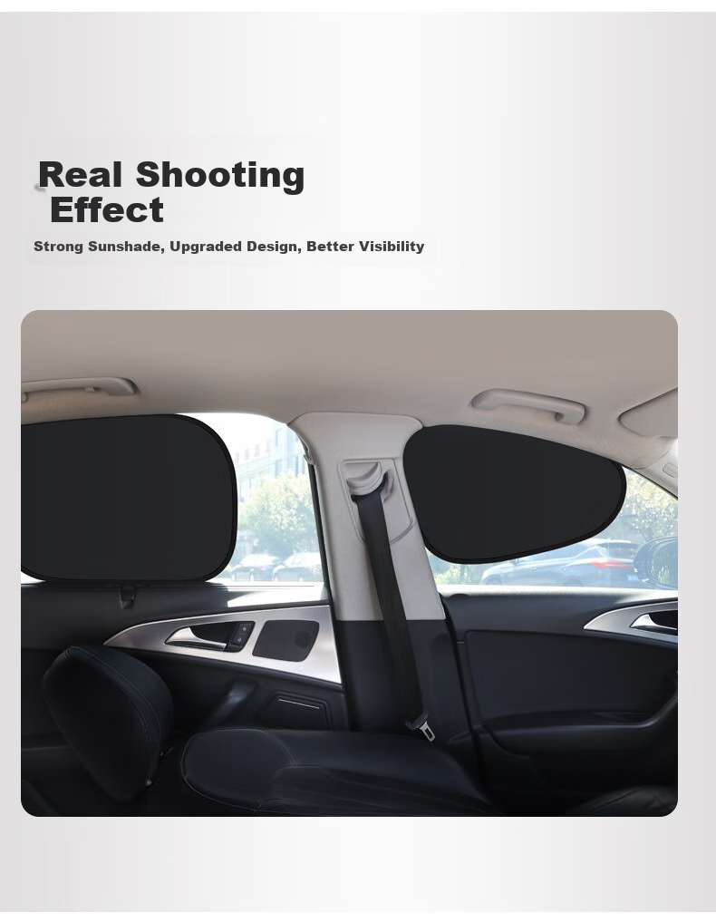 Shaguo Car Sunshade, Summer UV Protection, Heat Insulation Window Curtain, Non-Glaring, Static Cling Sun Visor, Car Side Window Sunshade 10