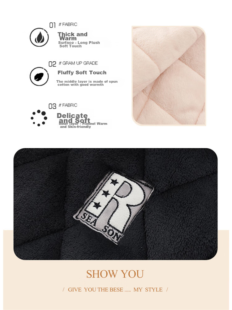 LangSha Couple's Winter Three-Layer Padded Sleepwear, Men's Thickened Coral Fleece Warm Loungewear, Plus Size Home Wear 3