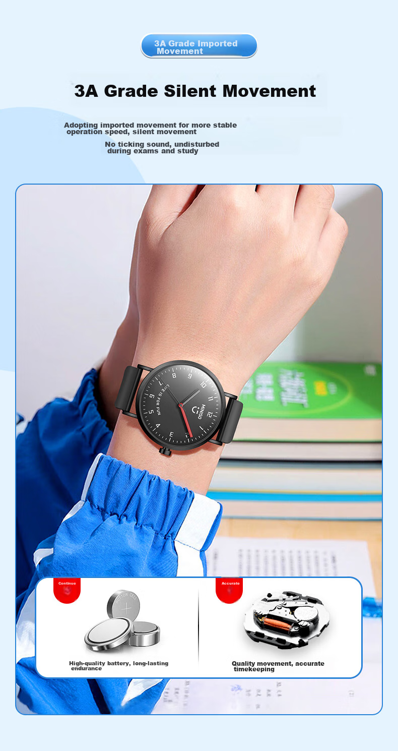 MINISO High School And Middle School Student Watch for Men, Mechanical Silent Wind Design for College Entrance Exams, Birthday Gift for Ages 6-12 4