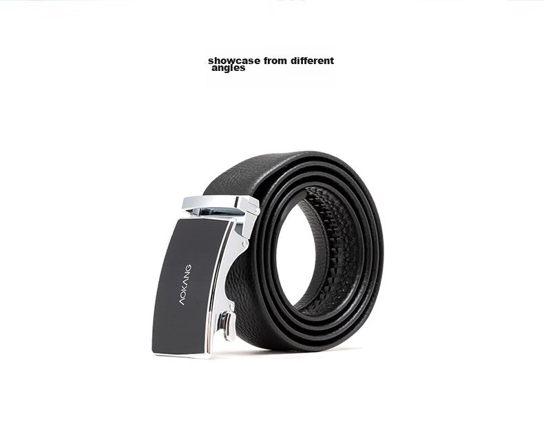 Aokang Men's Belt with Automatic Buckle, Top-Grain Leather Waistband, Business Trouser Belt, Birthday Gift for Husband 8