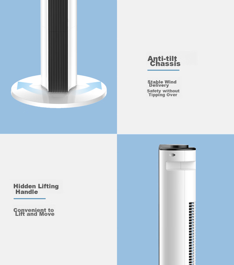 MeiLing Electric Fan / Home Bladeless Tower Fan for Living Room Bedroom Office, Quiet Low Noise Floor Standing Oscillating Energy-Saving Fan MPF-DA0025 Tall Model 15