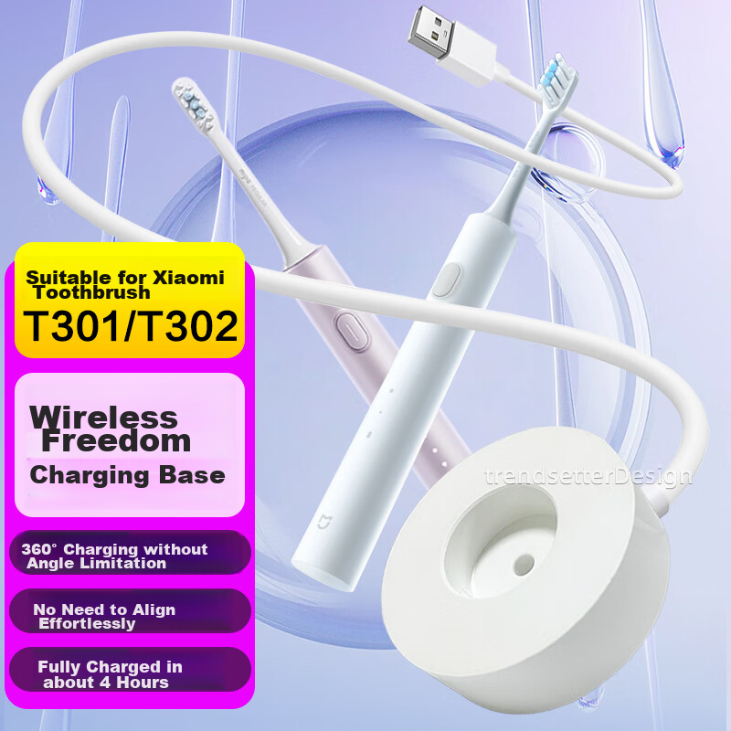 Chaofan Suitable for Xiaomi Electric Toothbrush Charging Base, Charger Cable, T301/T302 Magnetic And Inductive Standing Charging Stand