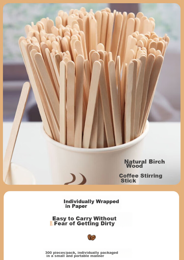 Jiamo Biodegradable Disposable Straws Individually Wrapped Single Pack 100 Straws for Pregnant Women And Children Natural Wood Color 6