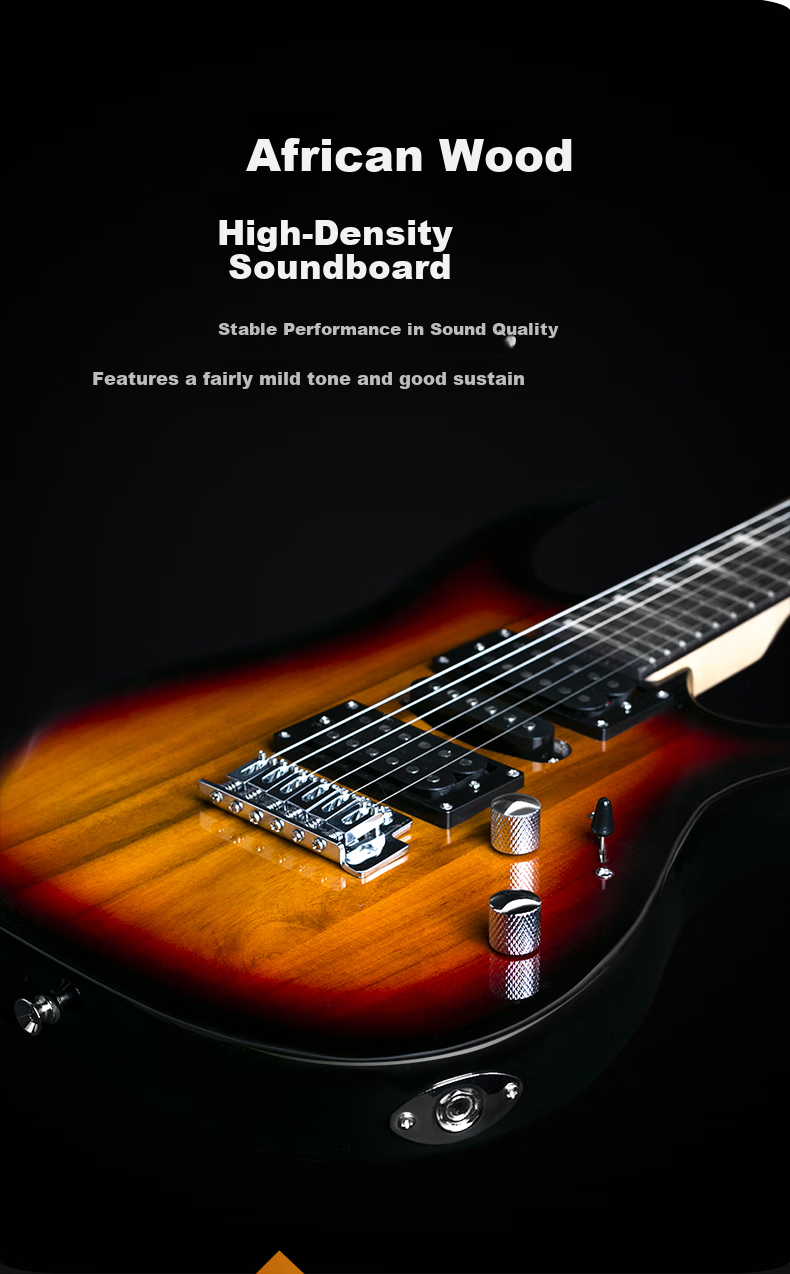Minsine MS170/Sunset Color Electric Guitar, Beginner's Electric Guitar, Professional-Level Electronic Guitar, Single Pickup Rock Guitar 4