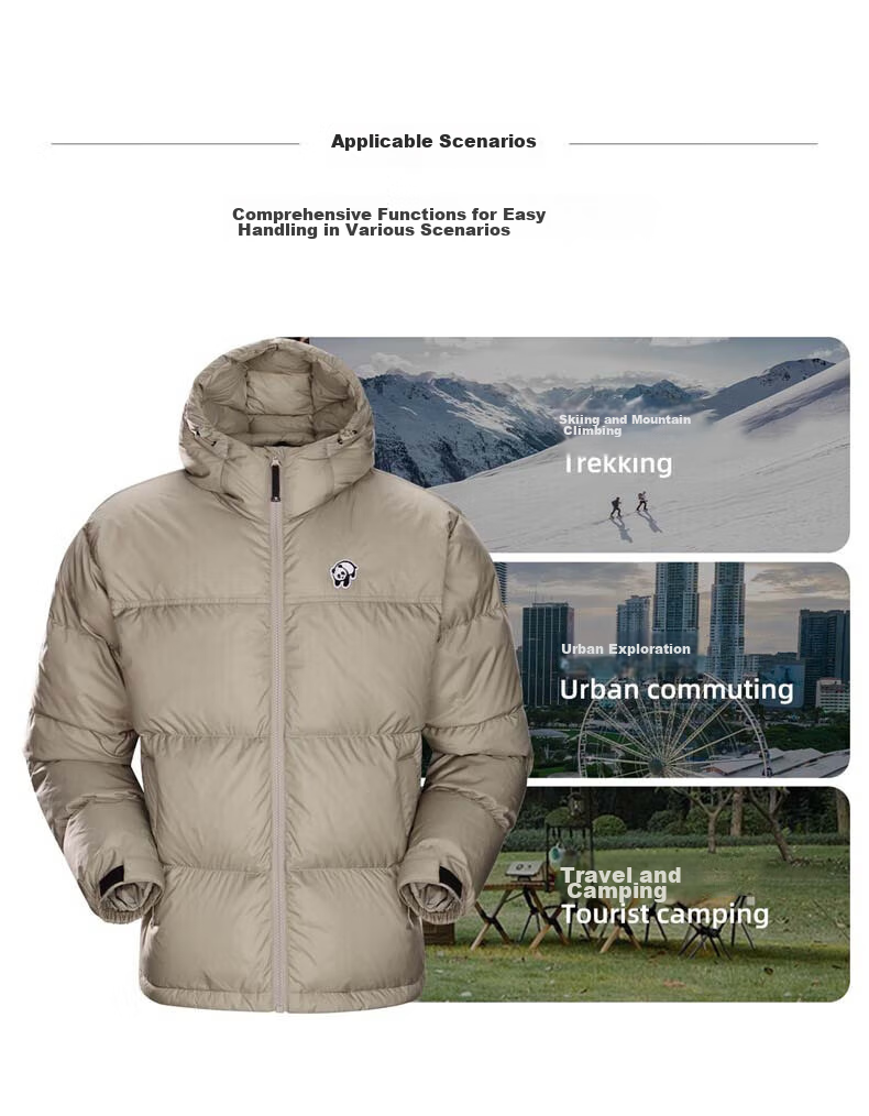 CAMEL Outdoor down Jacket, Autumn And Winter New Style for Men And Women, Thickened Duck Down, Windproof And Water-Resistant, Panda down Jacket 10