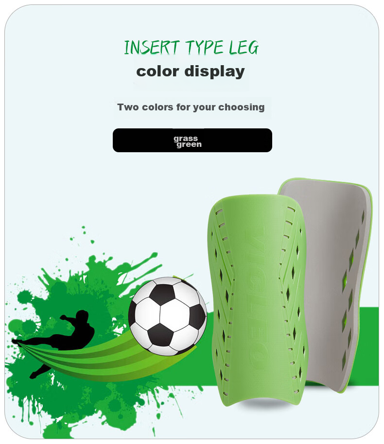 VICLeO Adult And Children's Soccer Shin Guards, Professional Competition Training Leg Protectors, Children's Protective Gear, 3911 Green S 7
