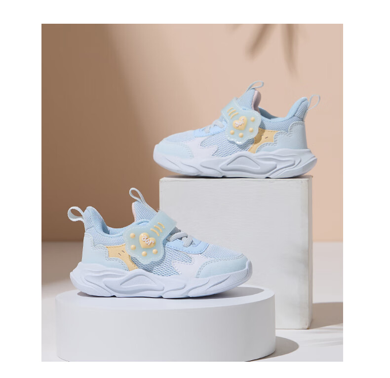 361° Children's Shoes, Spring And Autumn Girls' Lightweight Soft Casual Shoes, Second Stage Walking Shoes, Blue, Size 25 2