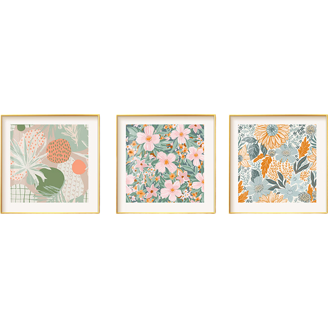 Long Time No See Nordic Style Living Room Decorative Painting Fresh Floral Dining Room Wall Art Square Small Cozy Bedroom Headboard Mural