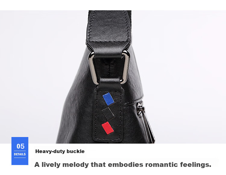 CROCODILE Top-Grain Leather Napa Texture Men's Business Vertical Shoulder Bag Crossbody Bag XT208 Black, Gift for Boyfriend 20
