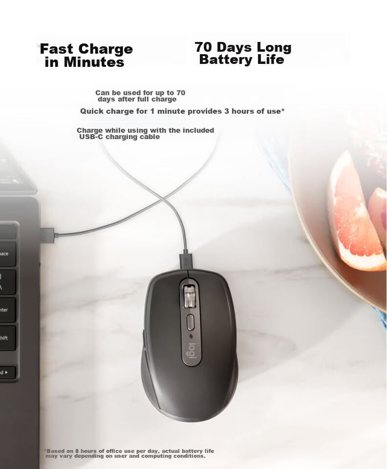 Logitech MX Anywhere 3S, Enterprise-Grade Wireless Bluetooth Dual-Mode Silent Smart Portable Office Mouse, Fast Charging Long Battery Life, Space Silver [Group Purchase Discount] 7