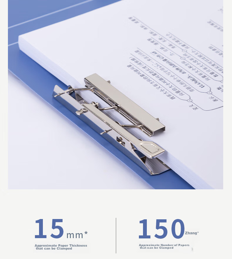 Deli A4 Double Strong Clip/document Folder/paper Folder/exam Paper Folder/poem Recitation Contract Folder/file Folder/document Holder/office And Study Supplies Single Gray-Blue 6