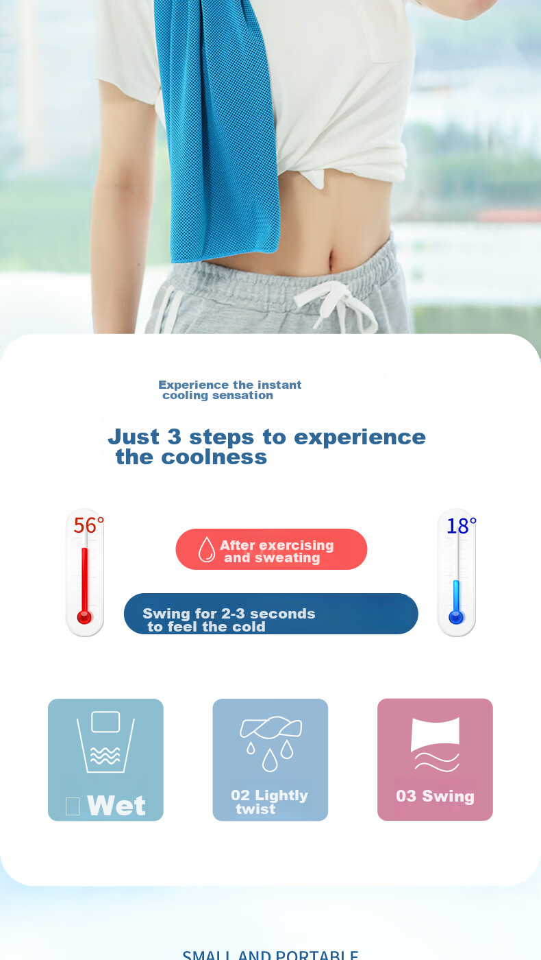 Grace Cooling Sports Towel, Running Fitness Quick-Dry Cool Towel, Ice-Cool Antibacterial Military Training Wristband Sweat-Absorbing Towel, Navy Blue 7