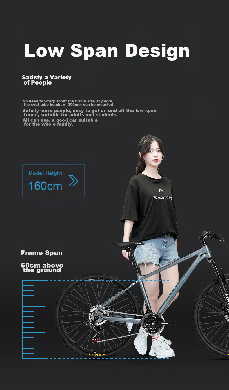 FOREVER Mountain Bike, 26-Inch Shimano, 27-Speed, Aluminum Frame, for Men And Women, Adult And Student Use, City And Off-Road Cycling, Gray Color 7