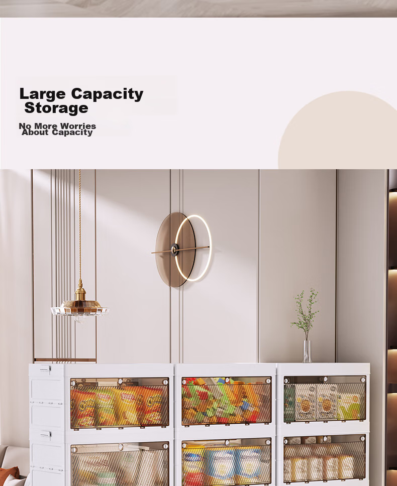 Haoer Foldable Storage Box, No Installation Required, for Home Use, Foldable Cabinet, Wardrobe, Quilt Storage, Toy Organizer, Clothes Storage Cabinet, 54cm, Four Layers 5