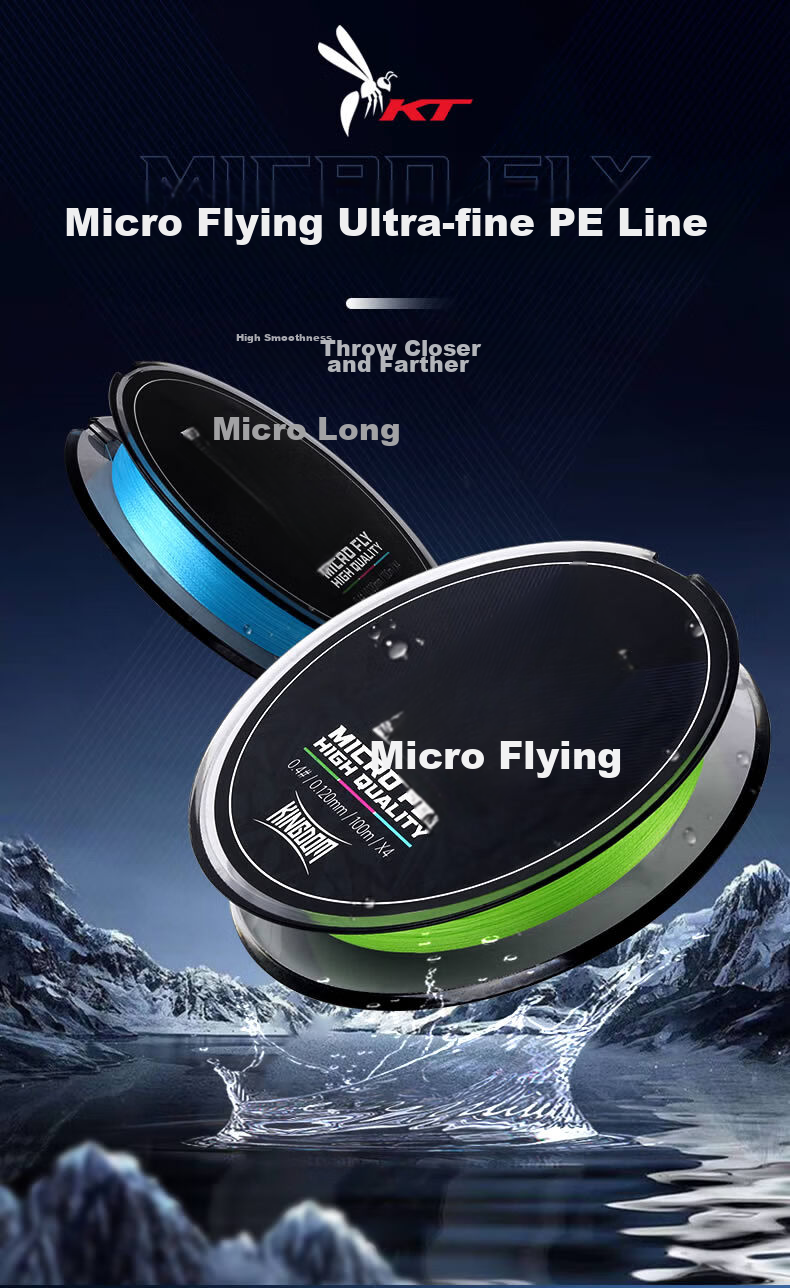 Guowangliya PE Fishing Line, Micro-Line, Ultra-Thin Long-Casting Small Bait Fishing Line, Size 0.6, 100 Meters - Green - 8 Braided 2