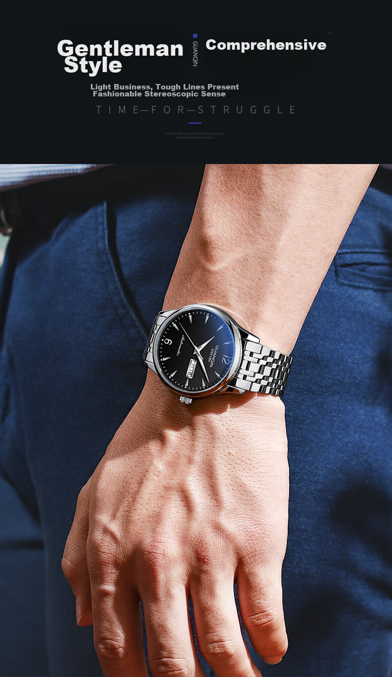 GUANQIN Men's Mechanical Watch, 2026 New Model Fully Automatic Business Style Waterproof Luminous Watch, Gift for Dad on Father's Day 5